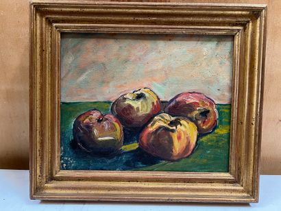 Modern school 
Still life with apples
Oil...