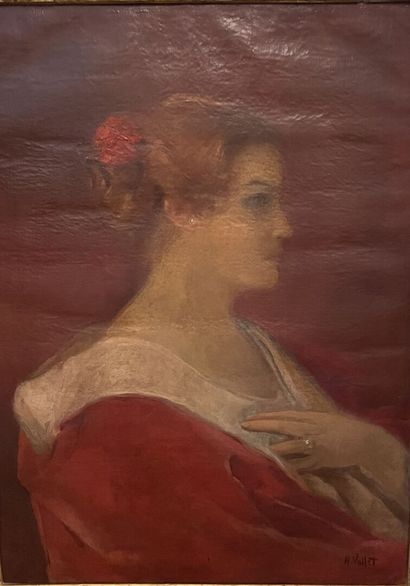 Henri VOLLET (1861-1945) Jeune femme de profil...