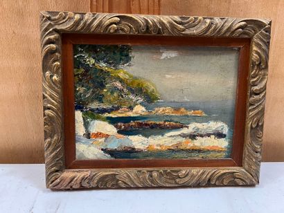 Modern school
Rocks by the sea 
Oil on panel,...