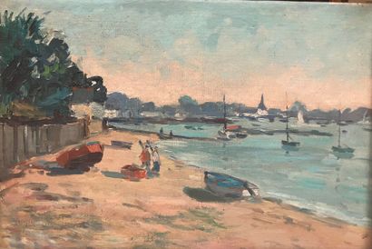 Maurice NEUVEU (XX)
Île-Tudy beach
Oil on...