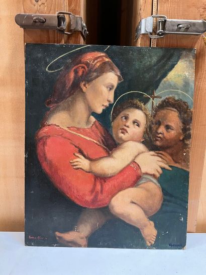 Virgin and Child
Oil on board, signed SCHARFF...
