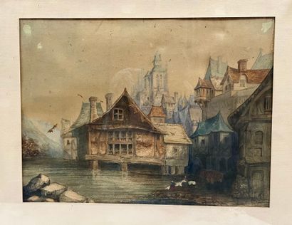 After Eugène ISABEY (1804-1886)
View of a...