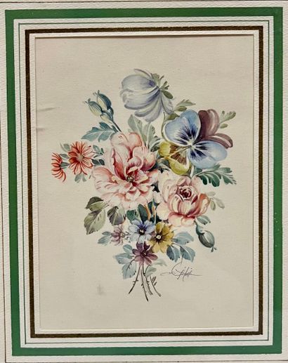 Vittorio GUIDOTTI (c.1922) 
Bouquets de fleurs
Pair...
