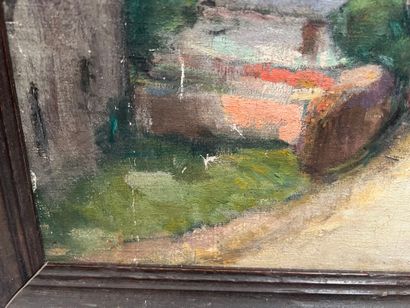 H. PRIVOST
Narrow street in a village
Oil...