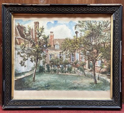 Lot of framed pieces: 
- École moderne, Bateaux...