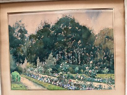 Paul-Emile LECOMTE (1877 - 1950). 
Garden...