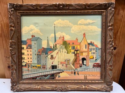 Cellia SAUBRY (b. 1938)
Urban scene, 1972
Oil...