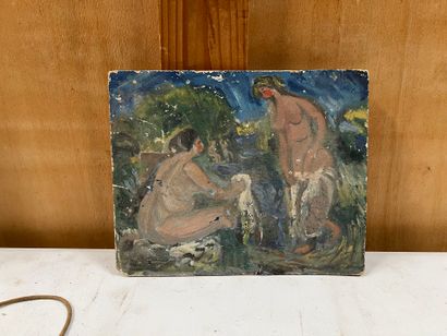 Modern school
Bathers
Oil on cardboard, unsigned....