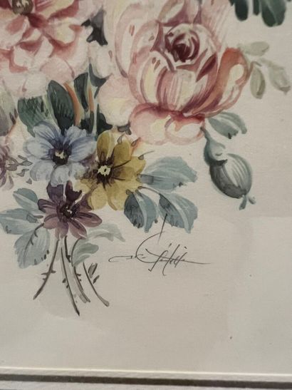 Vittorio GUIDOTTI (c.1922) 
Bouquets de fleurs
Pair...