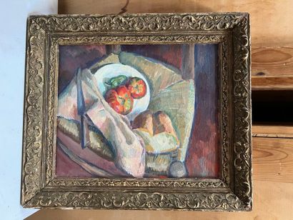 Modern school
Still life with bread and tomatoes...