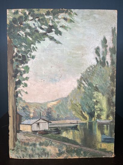 Raymond WOOG (1875-1949)
Landscape with pond
Oil...