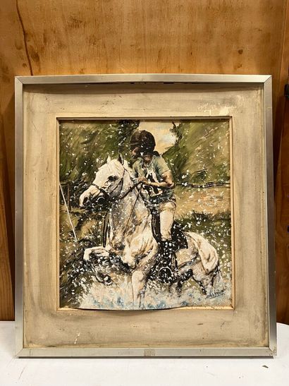 Hubert DE WATRIGANT (1954) 
Horsewoman 
Gouache...