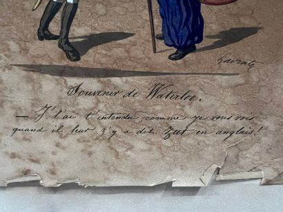 Edmond LAVRATE (1829-1888) 
Souvenir de Waterloo
Gouache...