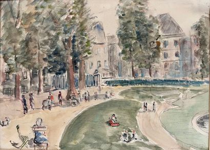 Modern school
Park at Versailles 
Watercolor...