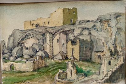 Modern school 
Ruins
Watercolor on paper,...