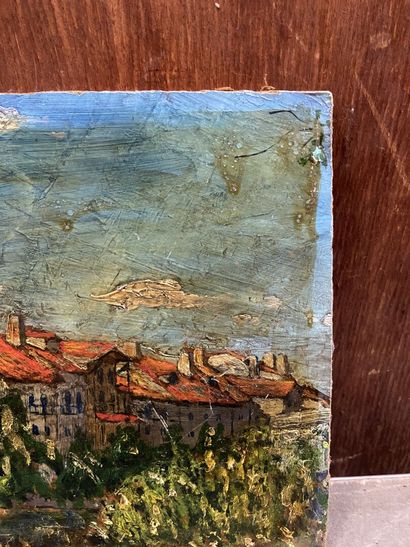 Lot of framed pieces: 
- École moderne, Bateaux...