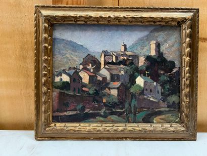 Modern school 
View of Peyreleau
Oil on cardboard,...