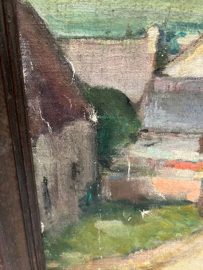H. PRIVOST
Narrow street in a village
Oil...
