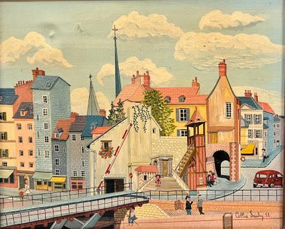 Cellia SAUBRY (b. 1938)
Urban scene, 1972
Oil...