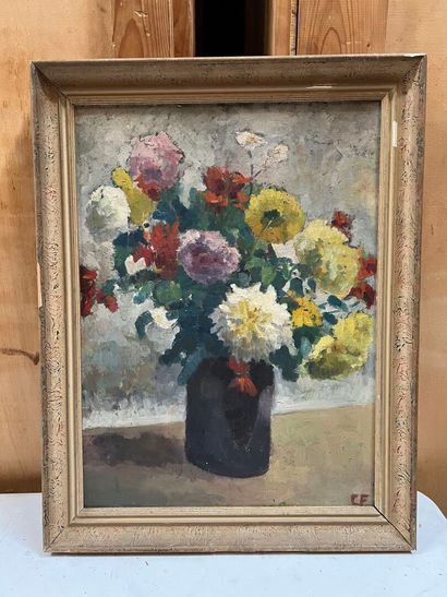 Modern school 
Bouquet of flowers
Oil on...