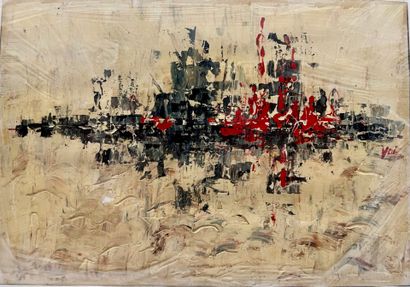 Contemporary school 
Abstract composition
Oil...