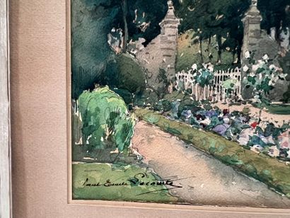 Paul-Emile LECOMTE (1877 - 1950). 
Garden...