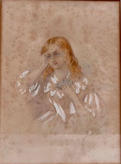 J. HANSATTE 
Thoughtful young girl. 
Graphite...