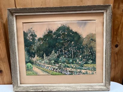 Paul-Emile LECOMTE (1877 - 1950). 
Garden...