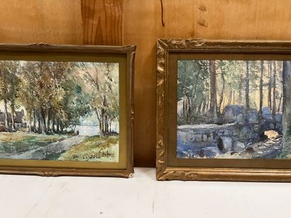 Modern school
Pair of watercolors signed...