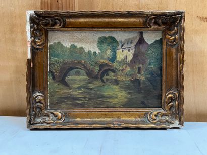 Modern school
Landscape with a bridge
Oil...