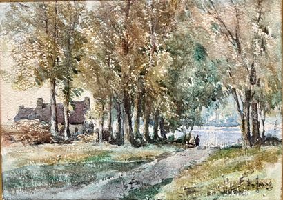 Modern school
Pair of watercolors signed...