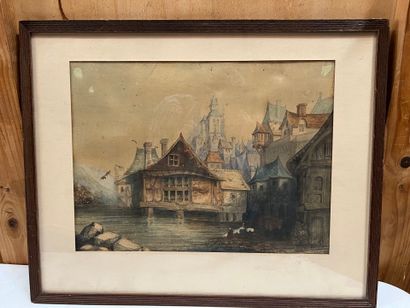 After Eugène ISABEY (1804-1886)
View of a...
