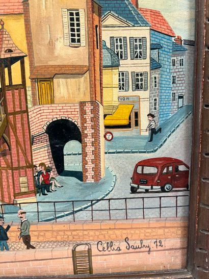 Cellia SAUBRY (b. 1938)
Urban scene, 1972
Oil...