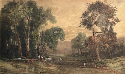 P. BOYER 
Landscape
18 x 29.5 cm (view)