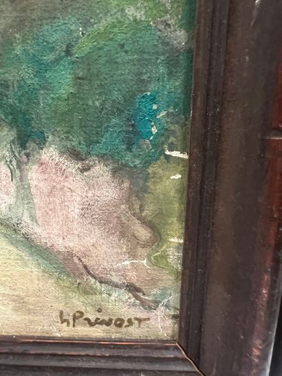 H. PRIVOST
Narrow street in a village
Oil...