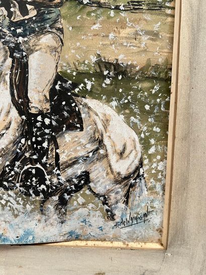 Hubert DE WATRIGANT (1954) 
Horsewoman 
Gouache...