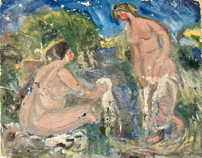 Modern school
Bathers
Oil on cardboard, unsigned....