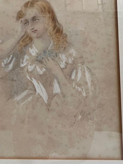 J. HANSATTE 
Thoughtful young girl. 
Graphite...