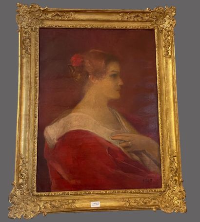 Henri VOLLET (1861-1945) Jeune femme de profil...