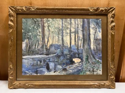 Modern school
Pair of watercolors signed...