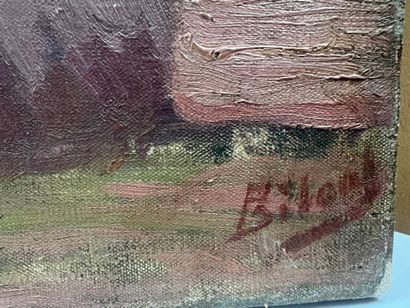 BILLAUD
Haymaking
Oil on canvas, signed lower...