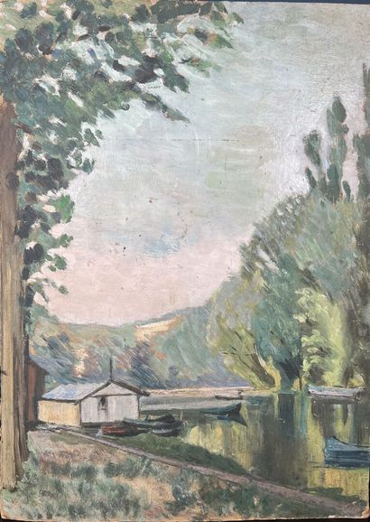 Raymond WOOG (1875-1949)
Landscape with pond
Oil...