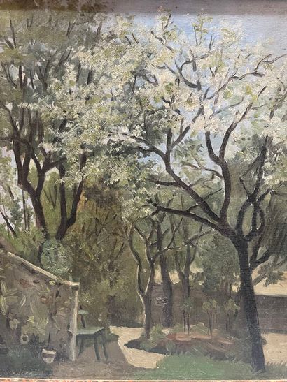 Modern school
Trees in the garden
Oil on...