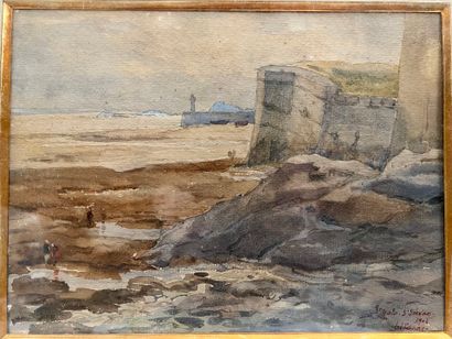 St Souvan Beach 
Watercolor on paper, located...