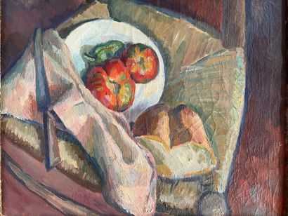 Modern school
Still life with bread and tomatoes...