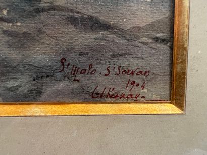 St Souvan Beach 
Watercolor on paper, located...