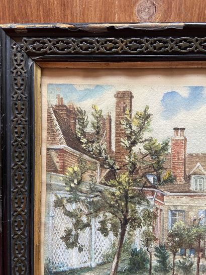 Lot of framed pieces: 
- École moderne, Bateaux...