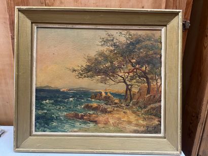 L. MAURY
Seaside 
Oil on canvas, signed lower...