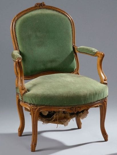 Fauteuil à dossier plat en hêtre naturel...