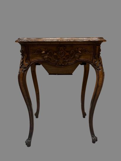 Carved and scroll-engraved natural wood work...